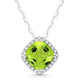 Cushion Shaped Peridot & Diamond Necklace