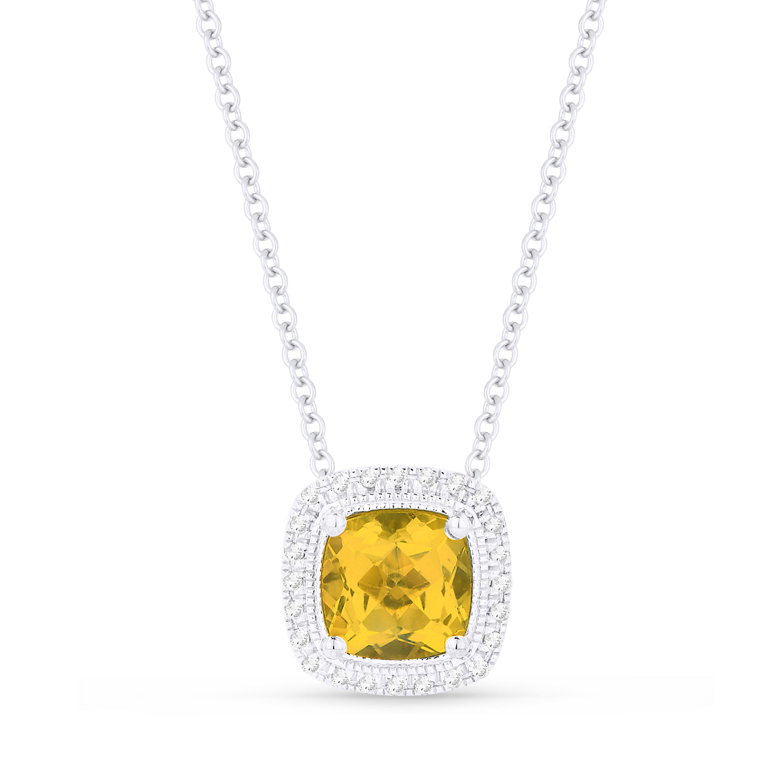 Citrine Cushion Shaped Necklace