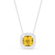 Citrine Cushion Shaped Necklace