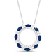 Blue Sapphire & Diamond Circle Necklace