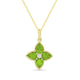 Yellow Gold Peridot and Diamond Flower