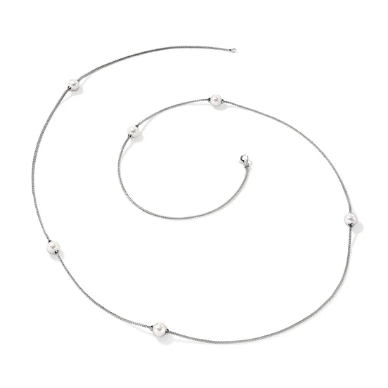 Sterling Silver Freshwater Pearl Multi-Station Necklace