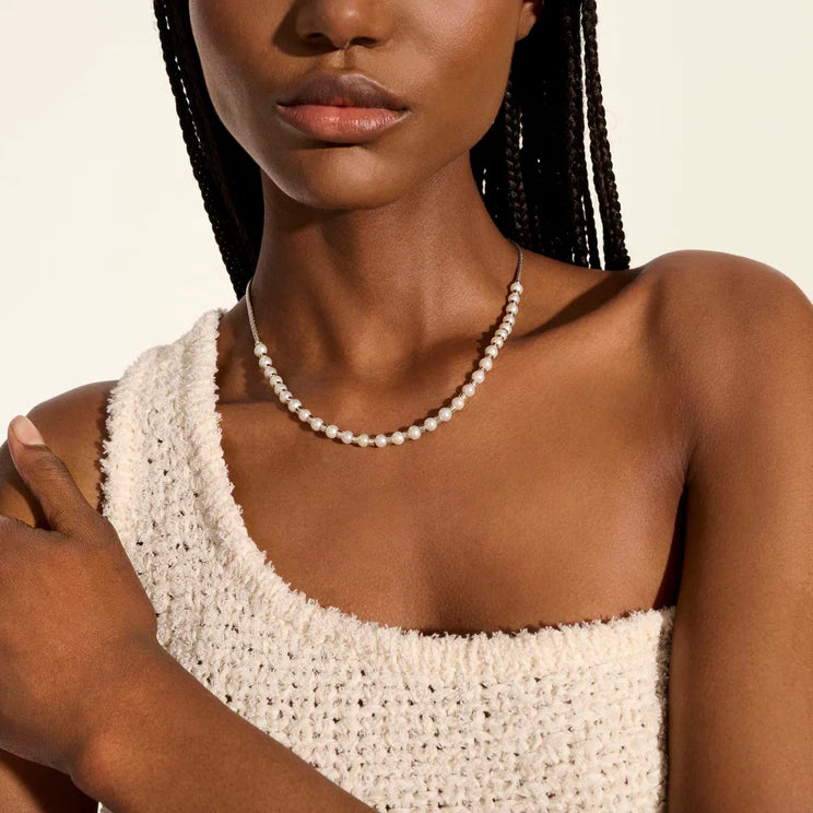 Sterling Silver Essential Pearl Necklace