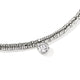 Close-up of the lab grown diamond and sterling silver Heishi beads