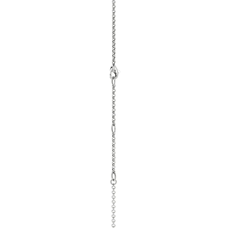 Sterling Silver Interlocking Rings Diamond Necklace