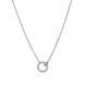 Sterling Silver Pave Diamond Interlinking Circle Necklace