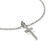 Sterling Silver Pave Diamond Cross Pendant Necklace