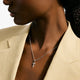 Sterling Silver Pave Diamond Cross Pendant Necklace