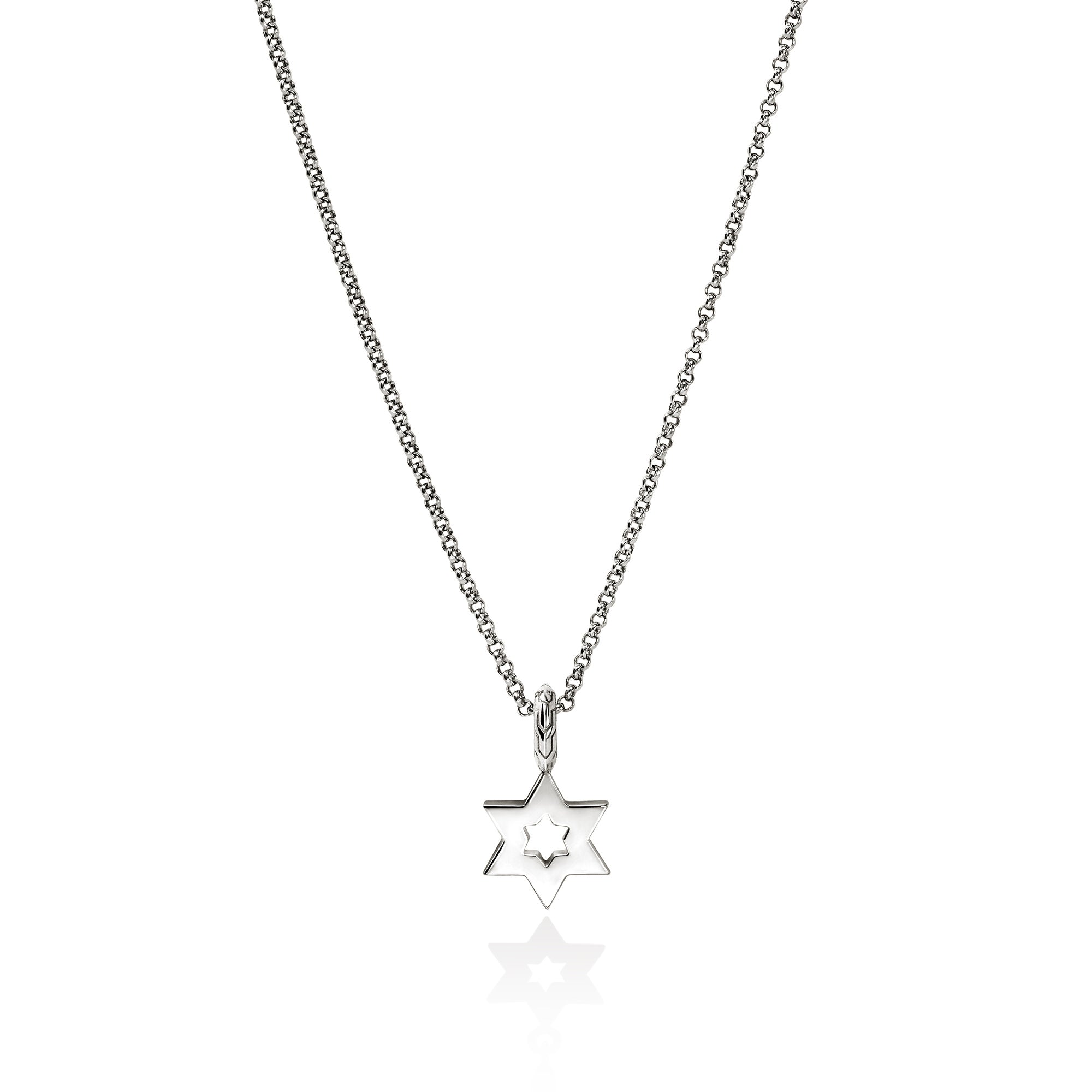 John Hardy Sterling Silver Essentials Star of David Pendant Necklace with Diamonds