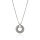 Sterling Silver Icon Link Diamond Circle Pendant Necklace