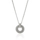 Sterling Silver Icon Link Diamond Circle Pendant Necklace