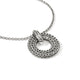 Sterling Silver Icon Link Diamond Circle Pendant Necklace