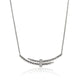 Sterling Silver Diamond Station Spear Necklace