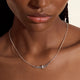 Sterling Silver Diamond Station Spear Necklace