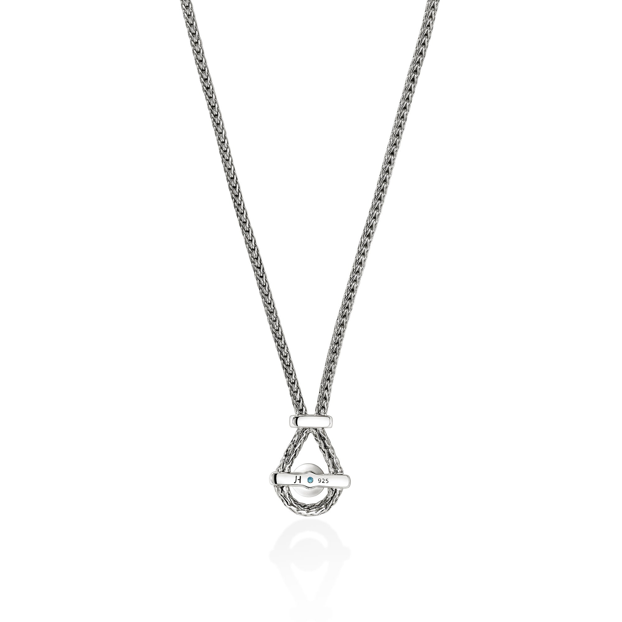 John Hardy Sterling Silver Icon Necklace with Treated Swiss Blue Topaz