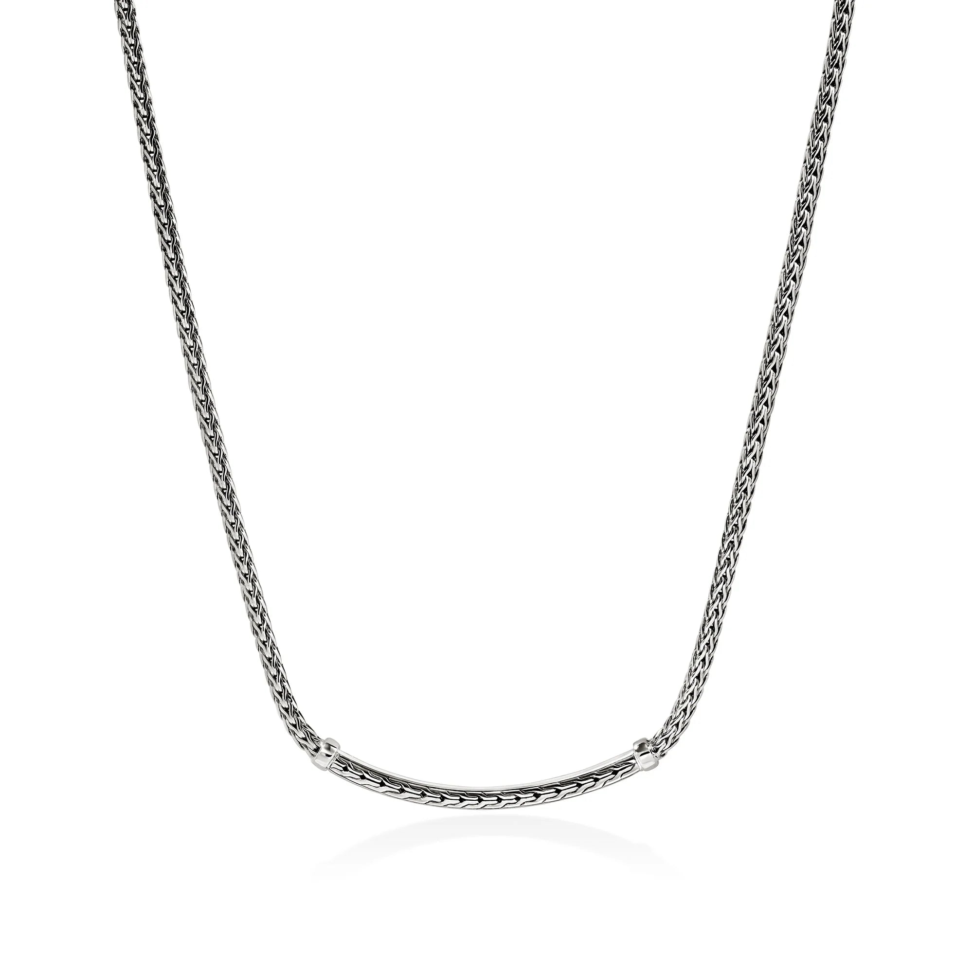 Sterling Silver Treated Black Sapphire Bar Necklace