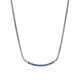 Sterling Silver Pave Blue Sapphire Bar Necklace