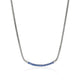 Sterling Silver Pave Blue Sapphire Bar Necklace