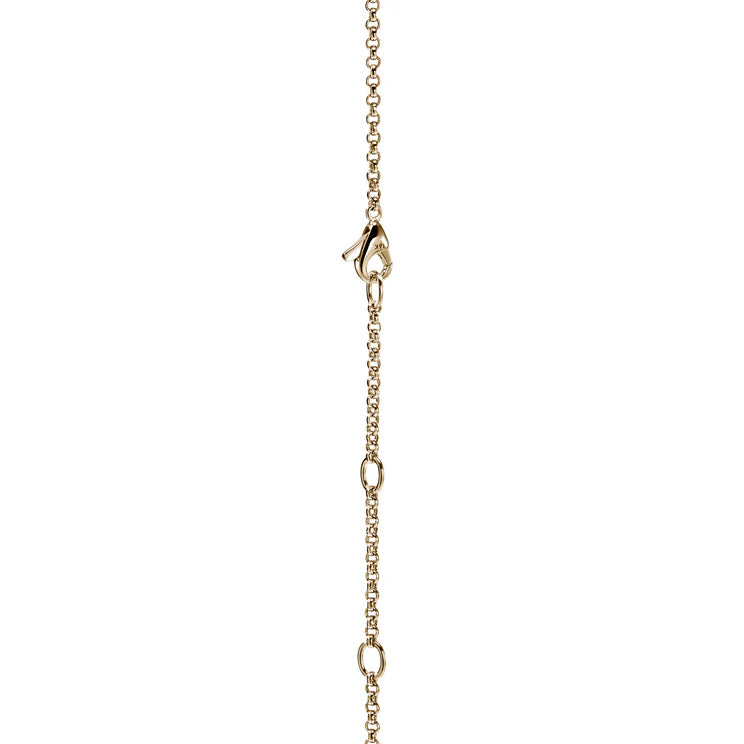 Yellow Gold Icon Pendant Rolo Chain Necklace