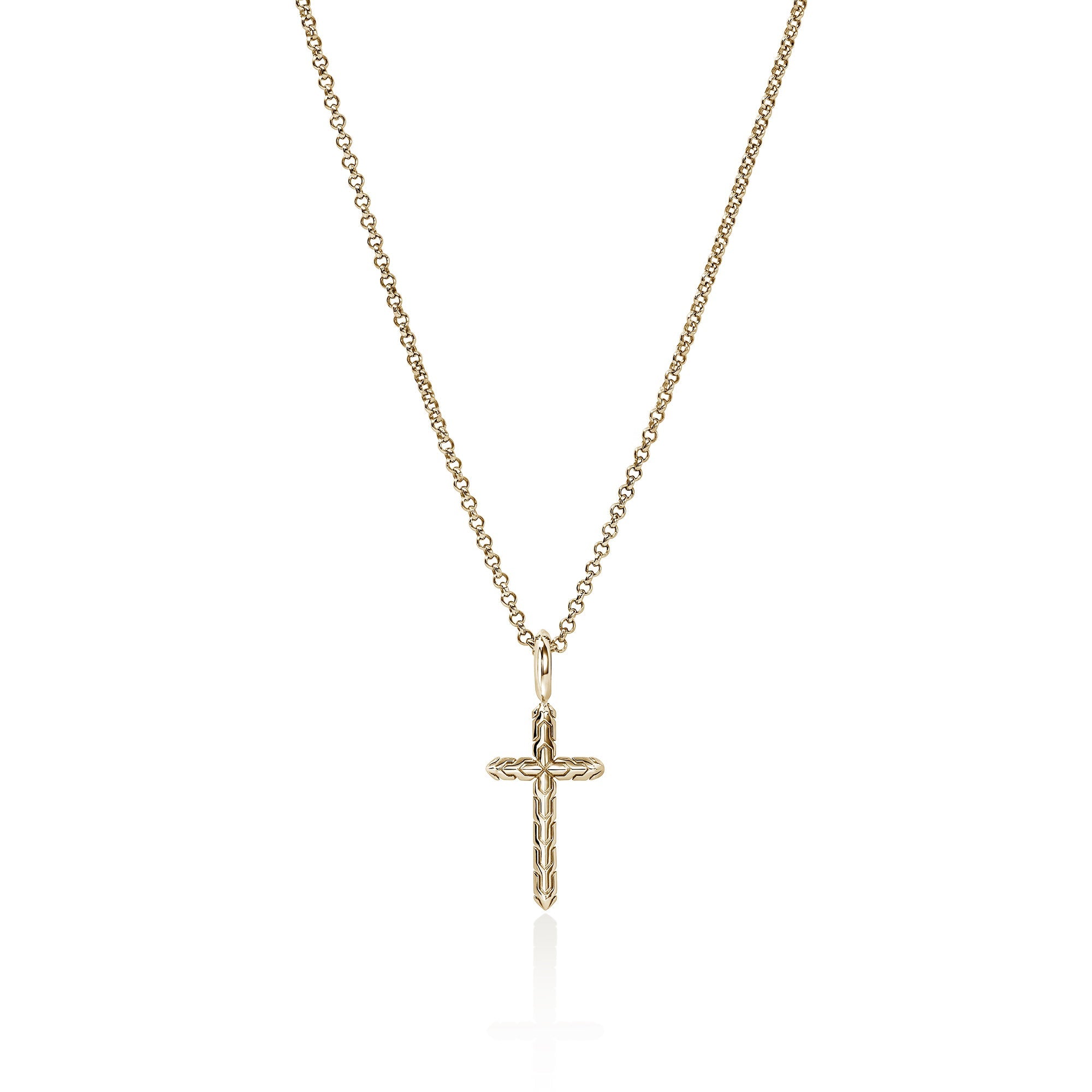 John Hardy 14K Yellow Gold Cross Pendant Necklace