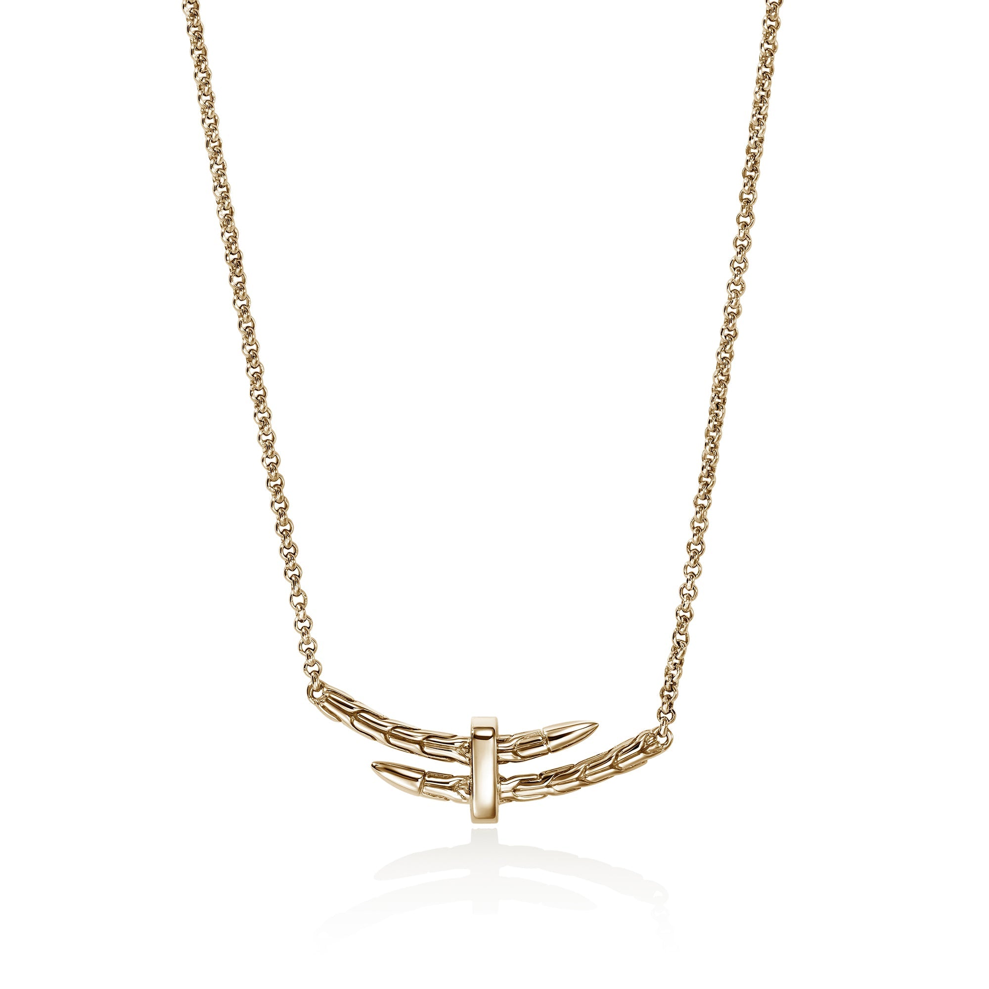 John Hardy 14K Yellow Gold Spear Station Necklace with Diamonds