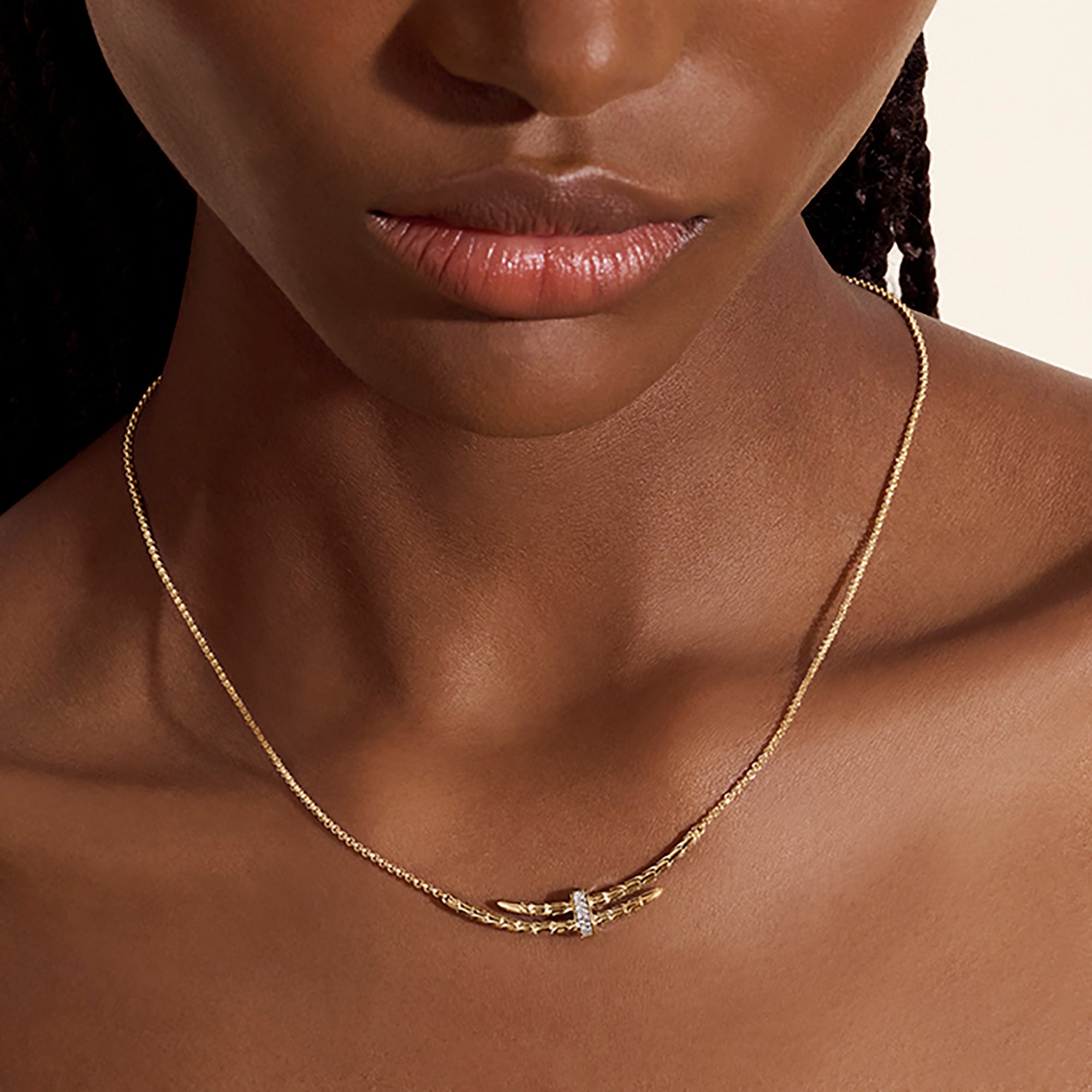 John Hardy 14K Yellow Gold Spear Station Necklace with Diamonds