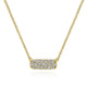 Rectangular Yellow Gold Diamond Bar Necklace