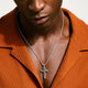 Men's Sterling Silver Nailhead Cross Pendant Necklace