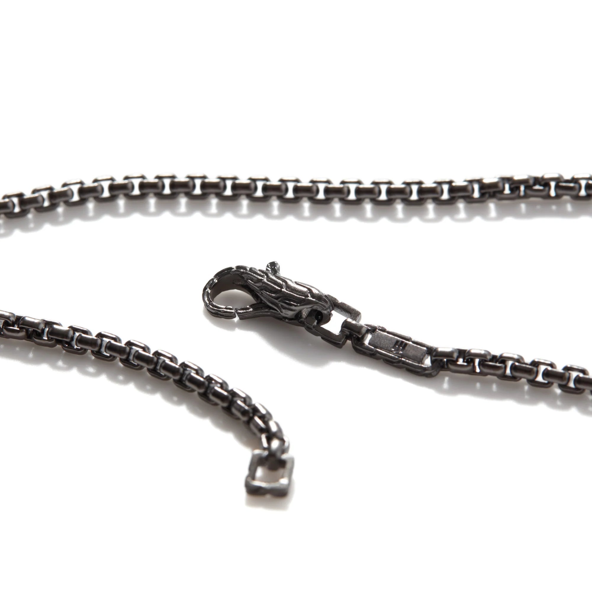 Dark Silver Box Chain Necklace