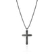 Dark Sterling Silver Icon 50 Cross Pendant with Black Rhodium Chain