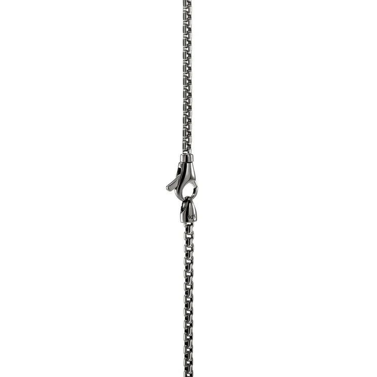 Dark Sterling Silver Icon 50 Cross Pendant with Black Rhodium Chain