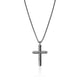 Dark Sterling Silver Icon 50 Cross Pendant with Black Rhodium Chain