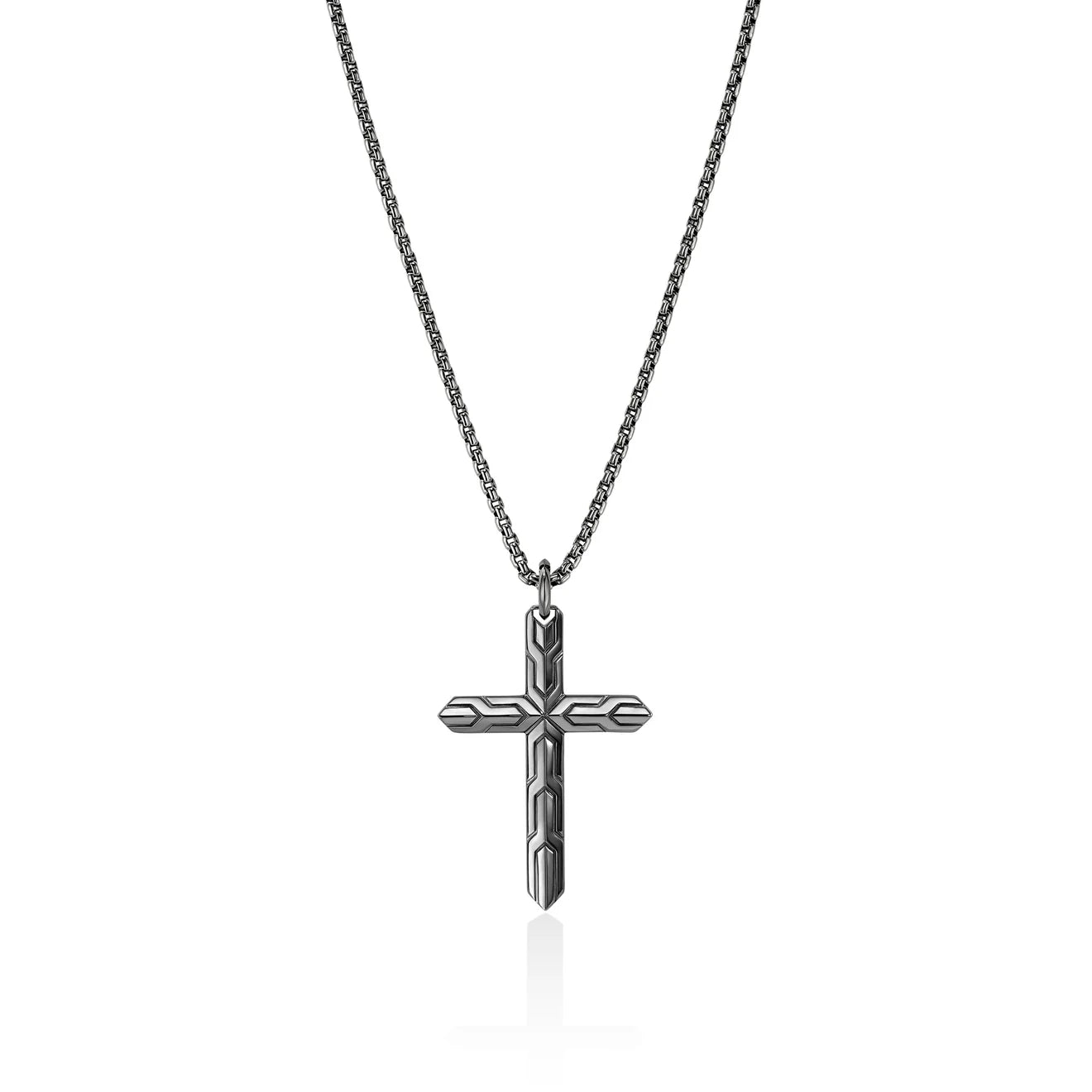 Men's Icon 50 Dark Silver Cross Pendant Necklace