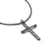 Dark Sterling Silver Icon 50 Cross Pendant with Black Rhodium Chain