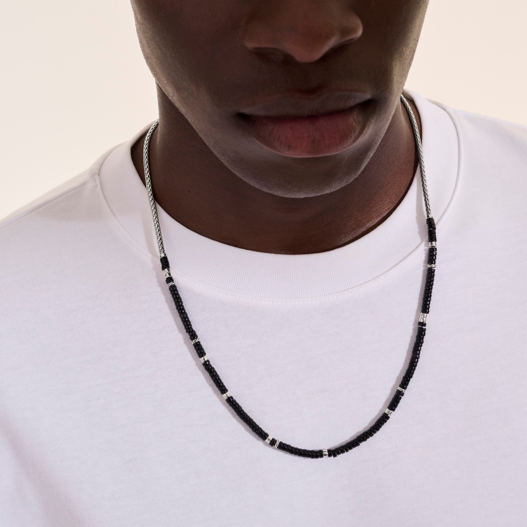 Heishi Black Onyx Chain Necklace