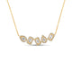 Yellow Gold Pivoting Pear and Baguette Diamond Halo Necklace