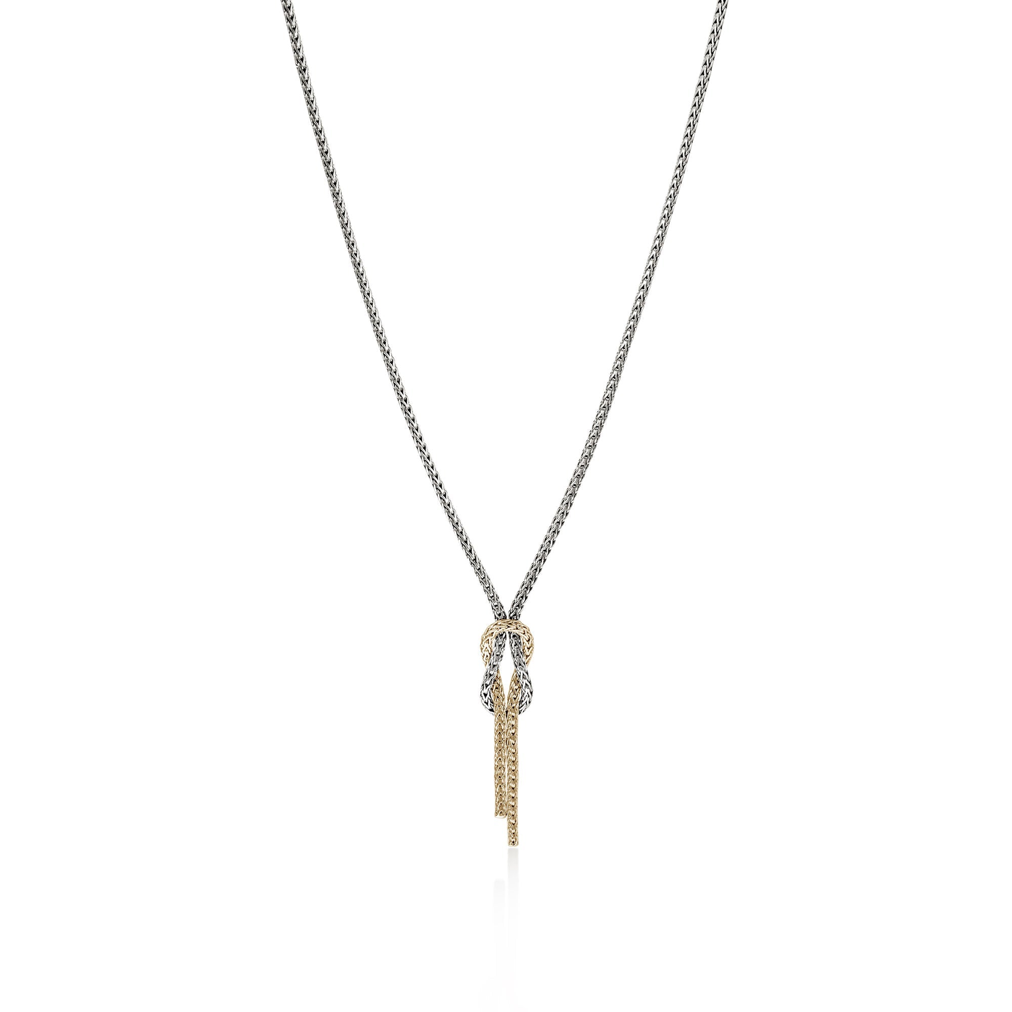 John Hardy Yellow Gold and Sterling Silver Love Knot Necklace