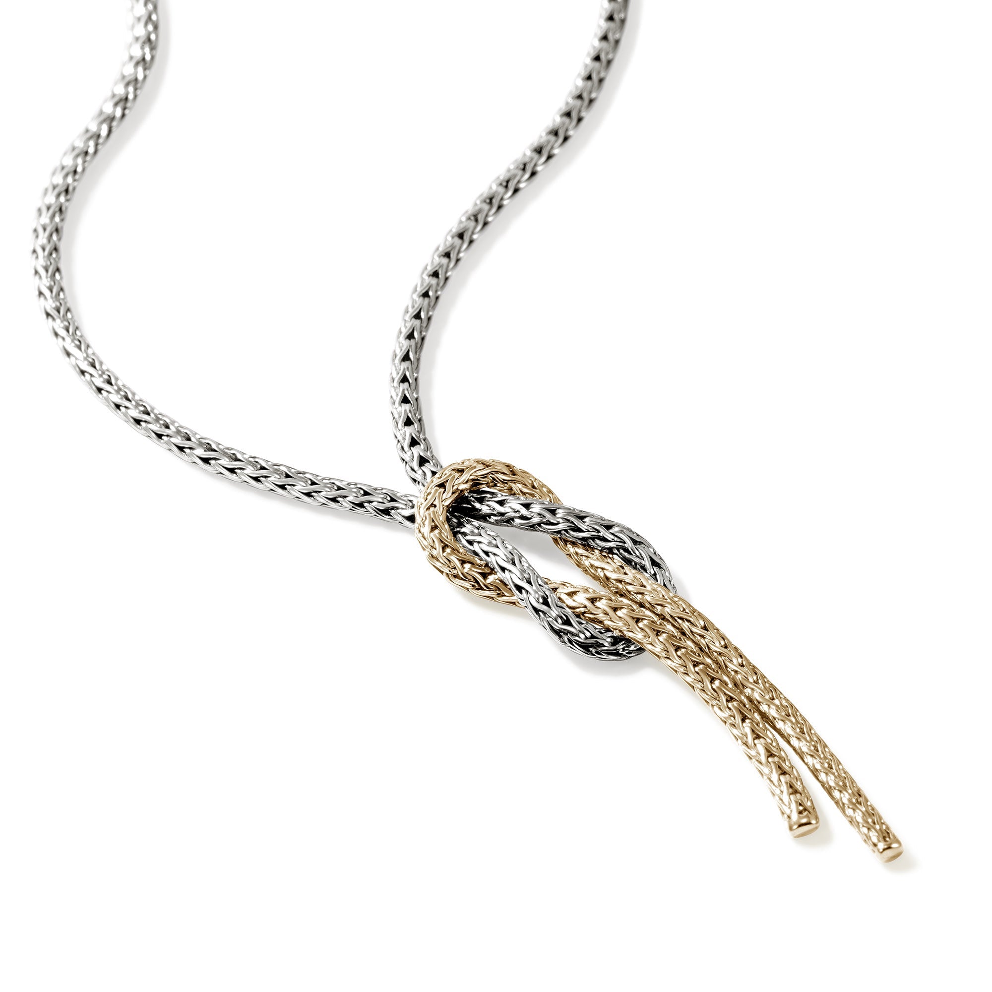 John Hardy Yellow Gold and Sterling Silver Love Knot Necklace