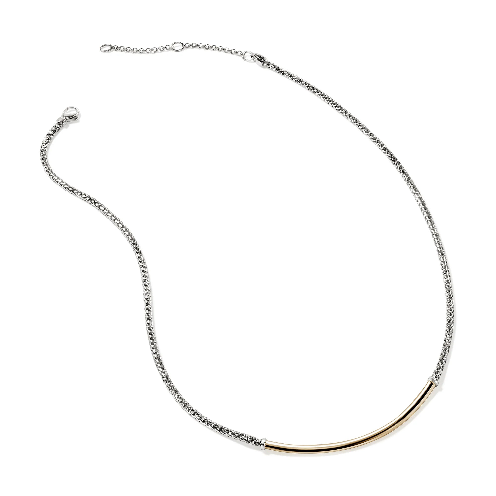 Sterling Silver and Yellow Gold Bar Necklace