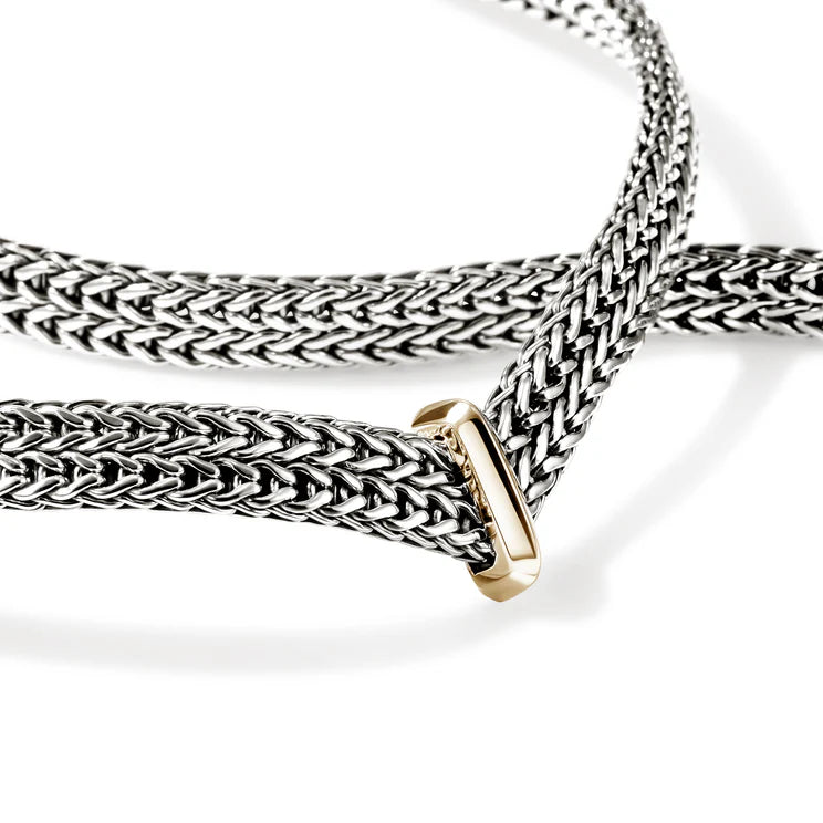 Yellow Gold and Sterling Silver 6MM Icon Link Necklace