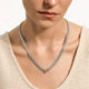 Yellow Gold and Sterling Silver 6MM Icon Link Necklace
