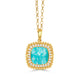 Amazonite with Diamond Halo Pendant Necklace