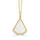 Yellow Gold Ondelle Carved Mother of Pearl and Diamond Pendant Necklace