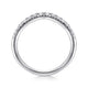 White Gold Curved French Pave Diamond Wedding Band