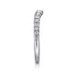 White Gold Curved French Pave Diamond Wedding Band