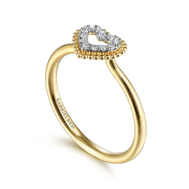 Diamond Pave Open Heart Ring