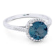 Round London Blue Topaz and Diamond Halo Ring