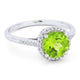 Round Peridot and Diamond Halo Ring