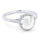 Round White Topaz and Diamond Halo Ring