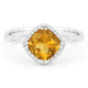 Cushion Shaped Citrine and Diamond Ring